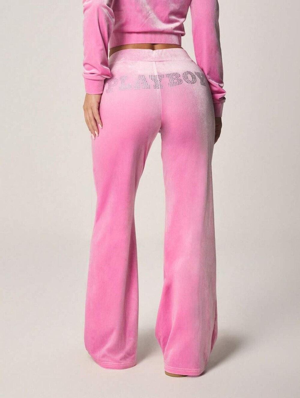 PLAYBOY Bright Pink Velour Pants